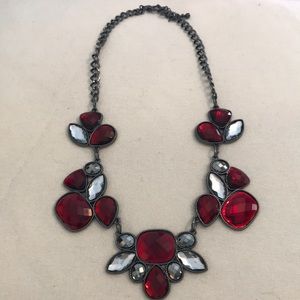 Gorgeous Red. Black and White chunky necklace!
